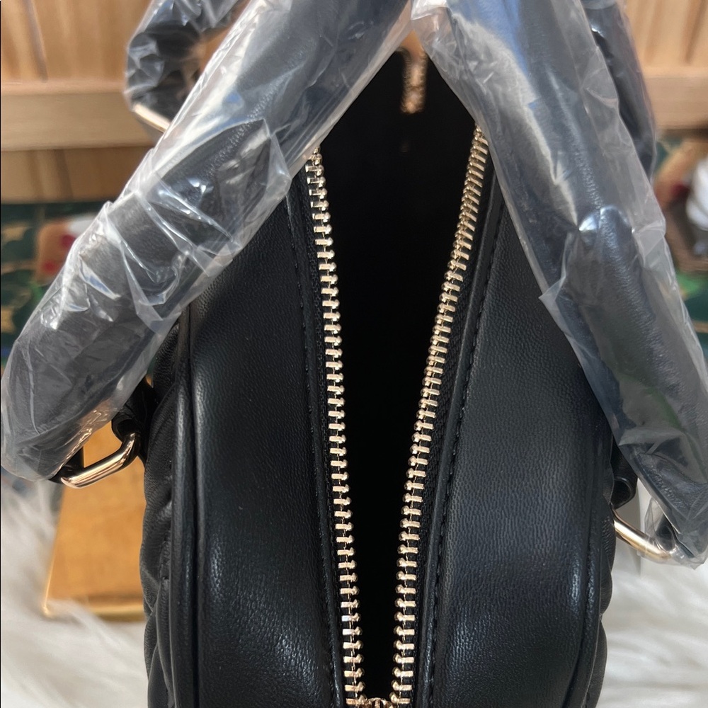 💜Valentino Orlandi Black Quilted Satchel Bag with Detachable Crossbody Strap - Picture 8 of 10